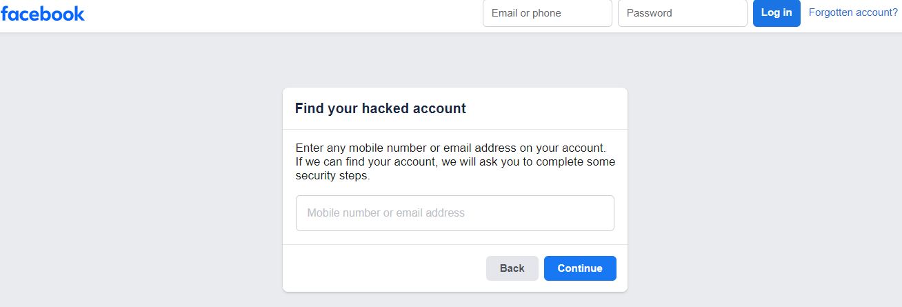 How do I contact Facebook support about being hacked?